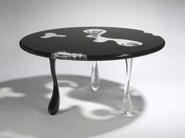 Table bois et plexiglas